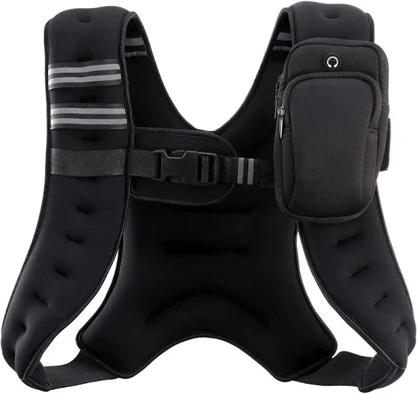 Weighted Vest, 6Lb/8Lb/12Lb/1<wbr/>6Lb/20Lb/25Lb/<wbr/>30Lb Weight Vest with Reflective Stri