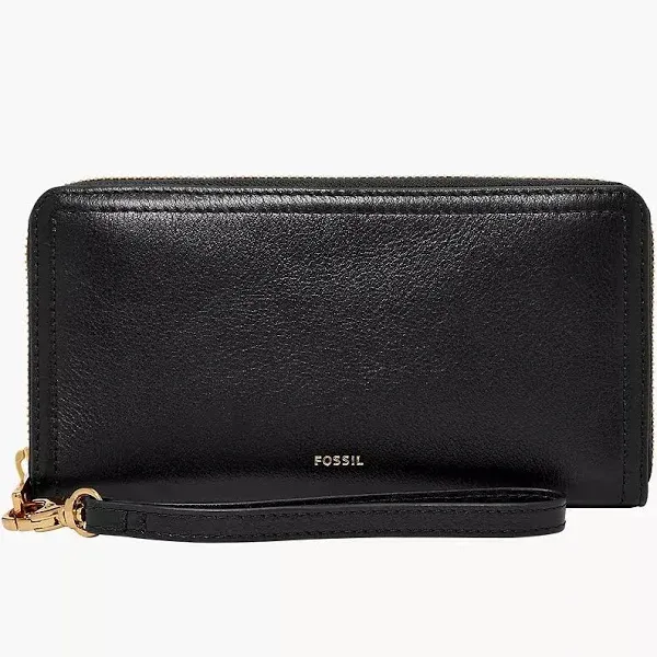 Fossil Women's Logan Leather Zip Around Clutch Wallet