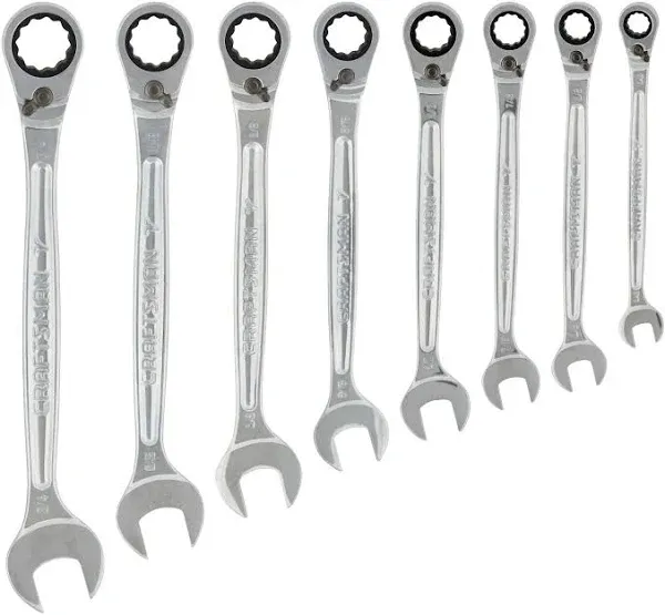 Craftsman V-Series SAE Reversible Ratcheting Combination Wrench Set 8 pc CMMT87350V