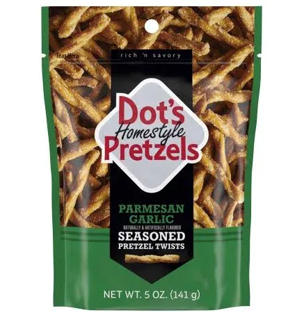 Dot&#039;S Pretzels Parmesan Garlic Seasoned Pretzel Twists, Healthy Kids Snacks, 16O