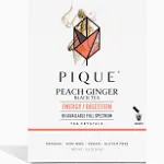 Pique Organic Peach Ginger Tea Crystals - Caffeinated Black Tea for Energy, Prebiotic Polyphenols Support Healthy Digestion - 14