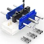 Upgraded 6.7 Inch Self Centering Doweling Jig Kit, Drill Jig for Straight Holes 