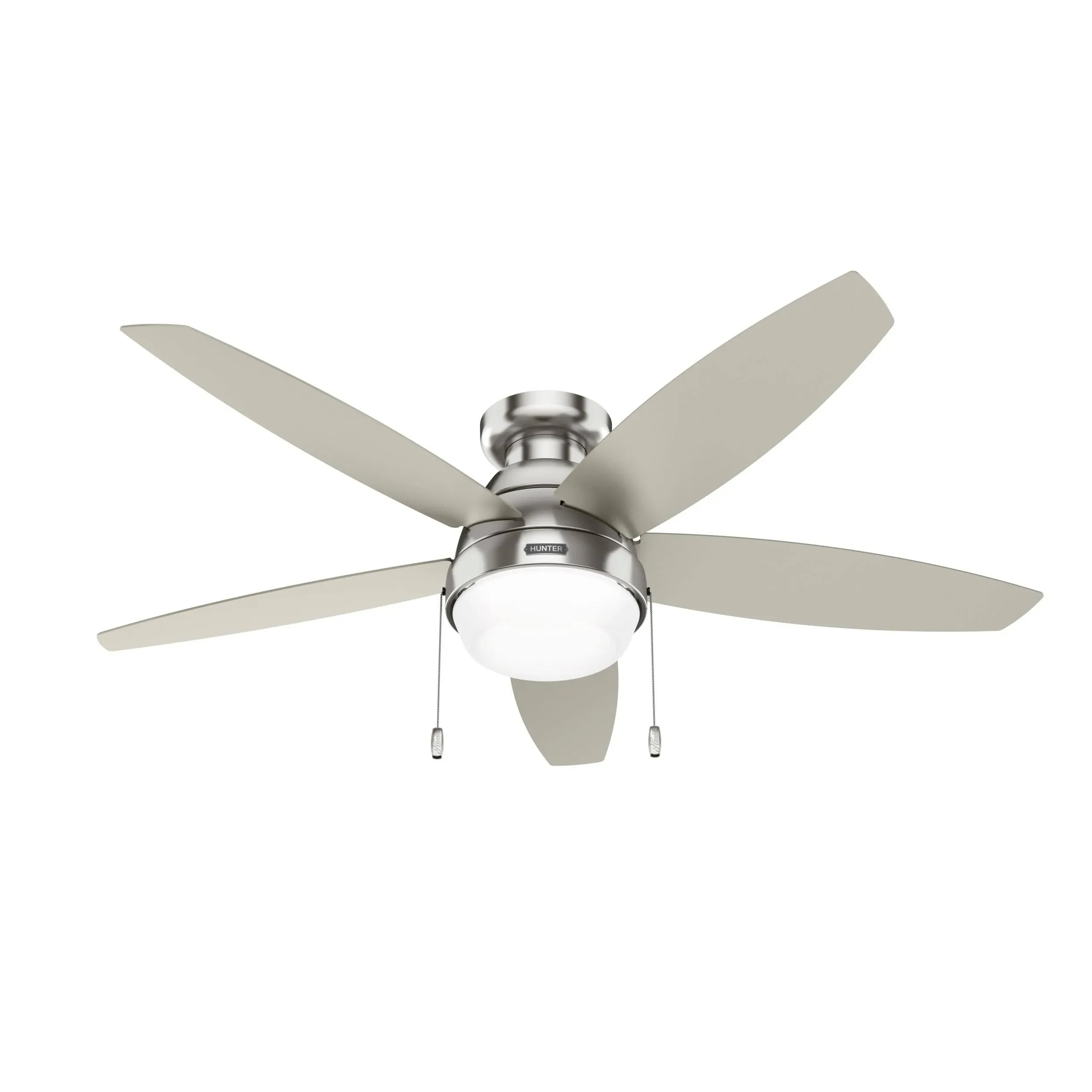 Hunter Lilliana 52 in. Indoor Brushed Nickel Ceiling Fan with Light Kit Included 52419