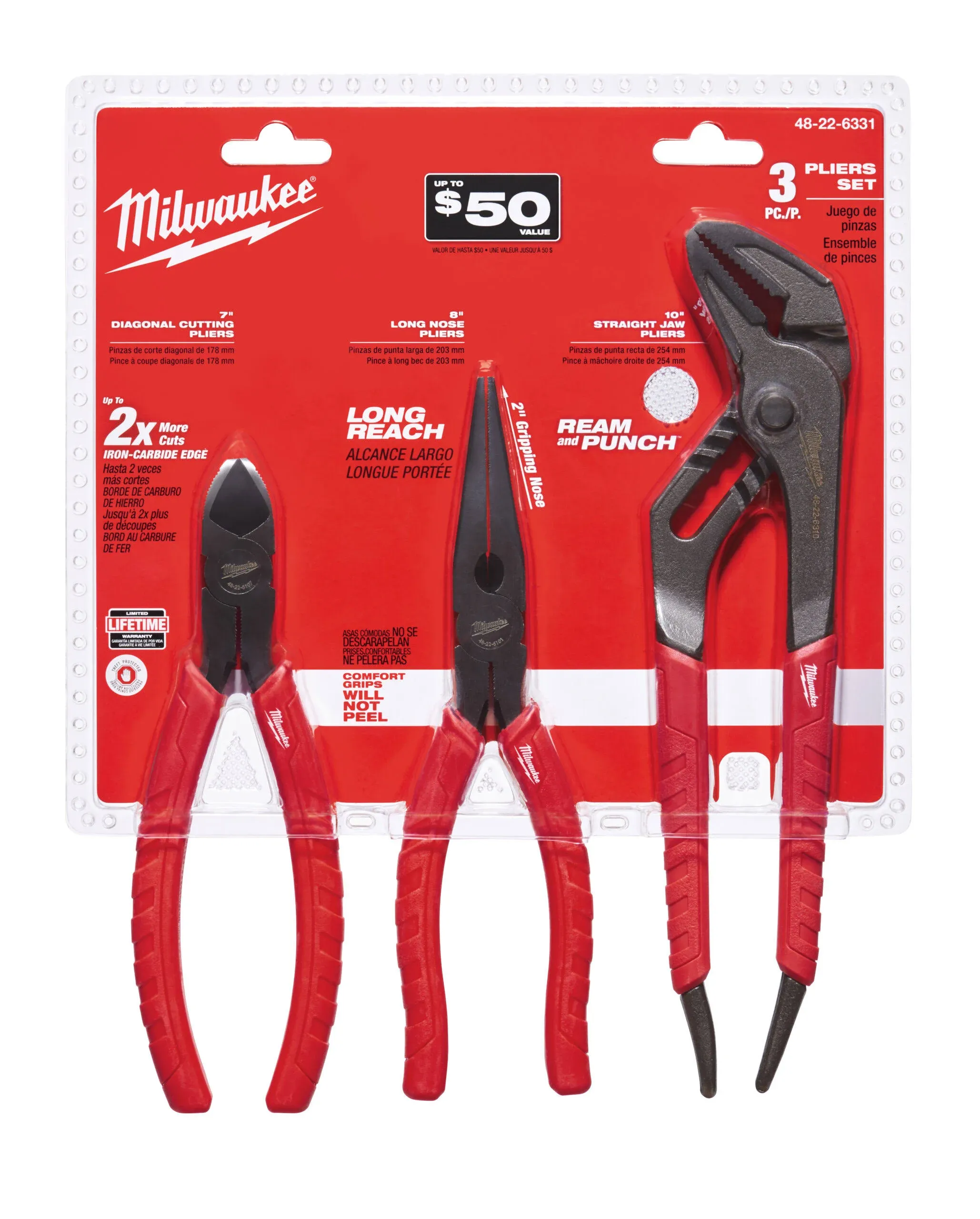 Milwaukee 48-22-6331 3 Piece Pliers Kit