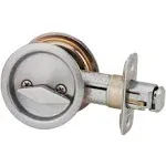 Kwikset Round Privacy Pocket Door Lock Satin Chrome