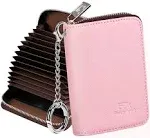 FurArt Credit Card Wallet, Zipper Card Cases Holder for Men Women, RFID Blocking, Key Chain, Compact Size