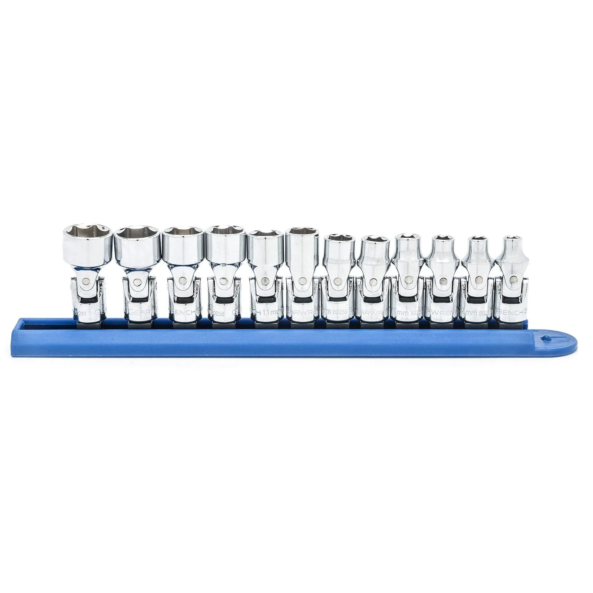 1/4 in. Drive 6-Point Metric Flex Socket Set (12-Piece)