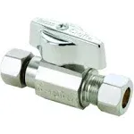 BrassCraft 125 PSI Quarter-Turn Lever Chrome Brass Compression Ball Valve 3/8 in.