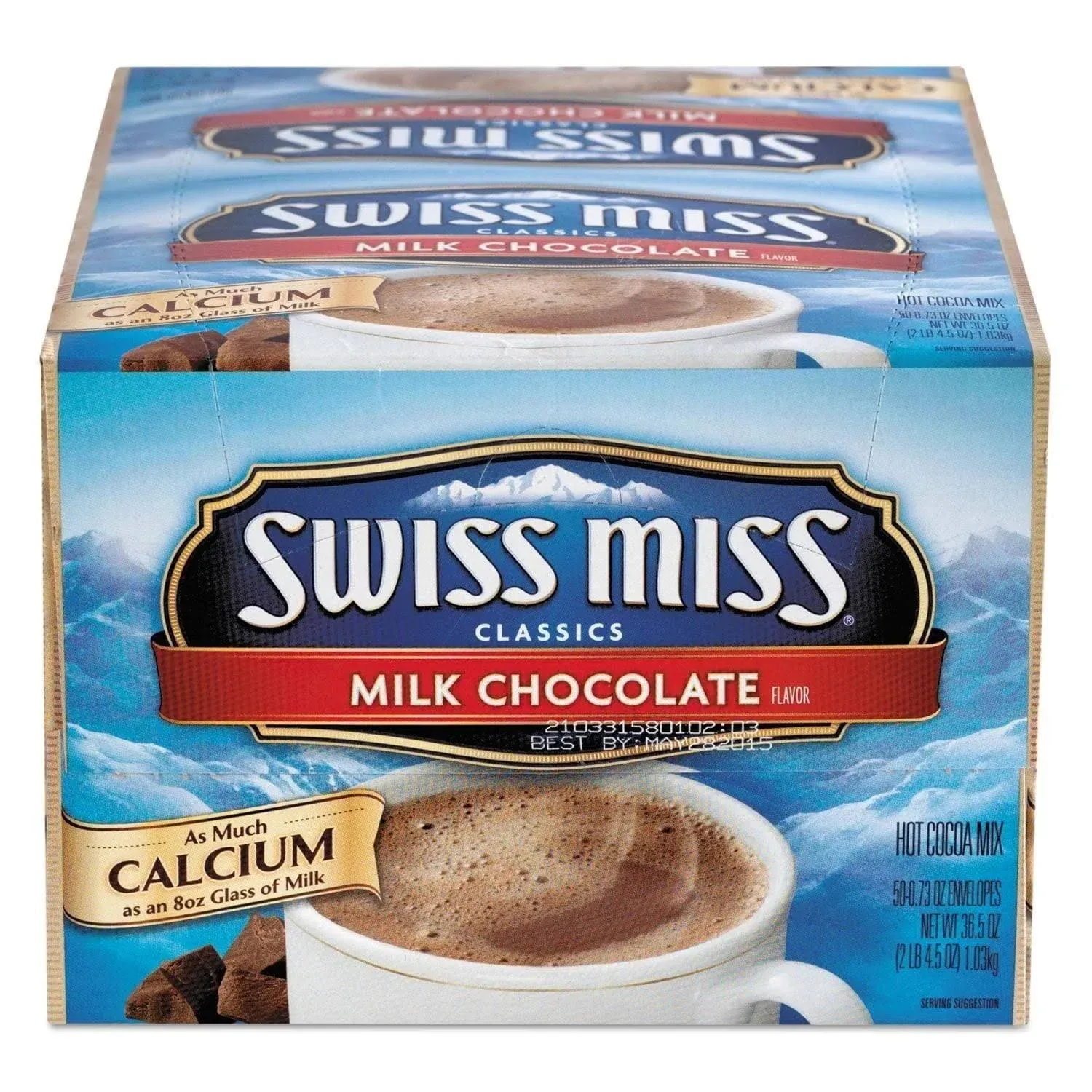 Swiss Miss Hot Cocoa Mix, Regular, 0.73 oz. Packets, 50 Packets/Box