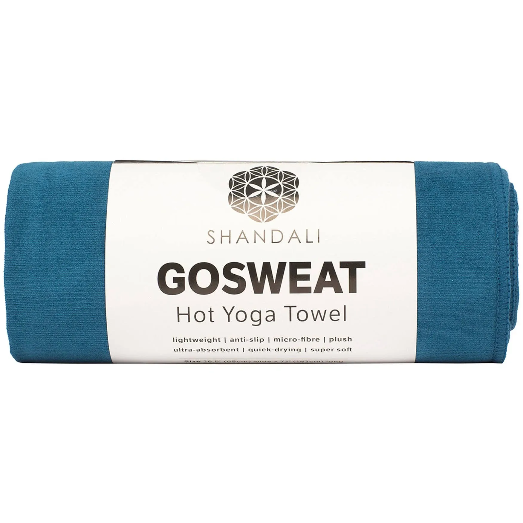 Shandali Hot Yoga Go Sweat Microfiber Hand Towel in Super Absorbent Premium Teal Suede for Bikram, Pilates, Gym, and Out