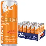 Red Bull Amber Edition Strawberry Apricot Energy Drink, 8.4 Fl Oz, (Pack of 24)