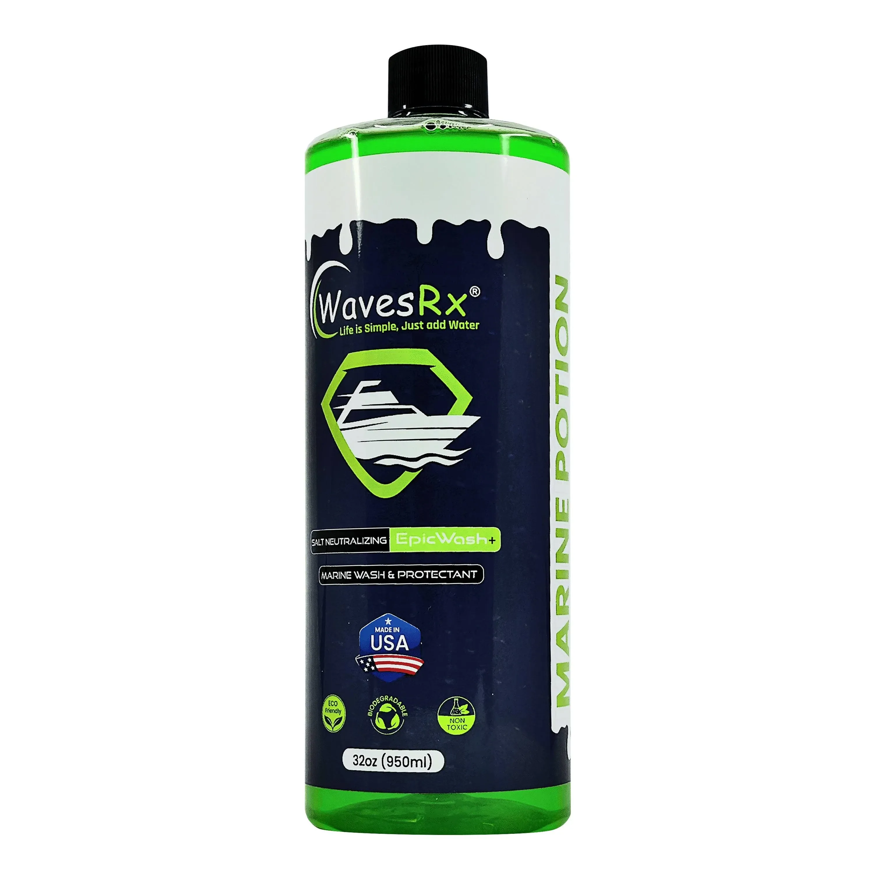 WavesRx Salt Neutralizing Boat Soap &amp; Jet Ski Wash with SiO2 Surface Protection 