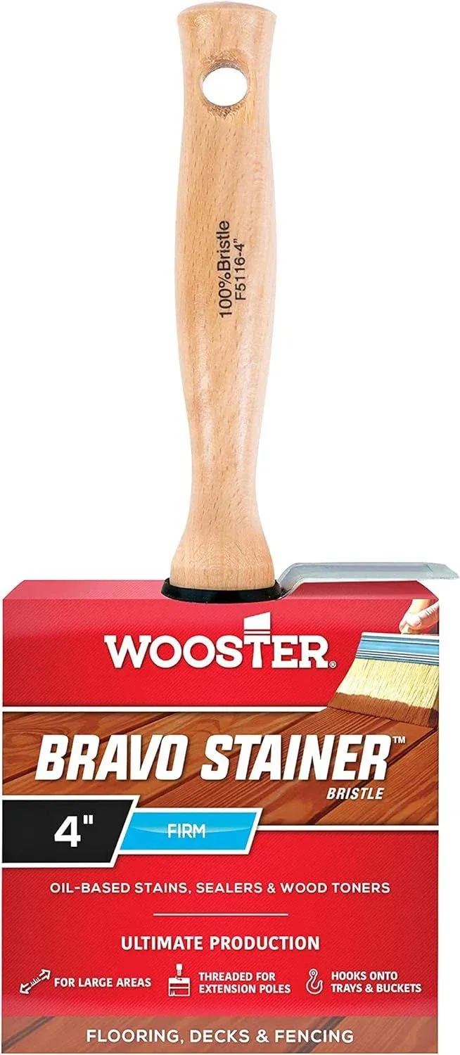 Wooster F5116-4 Bravo Stainer Bristle Brush 4"