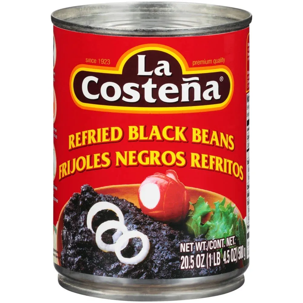 La Costena Refried Black Bean, 20.5 oz (Pack of 12)