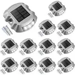 VOLISUN Solar Deck Lights Driveway Dock Lights, 12-Pack Led IP67 Waterproof Outd