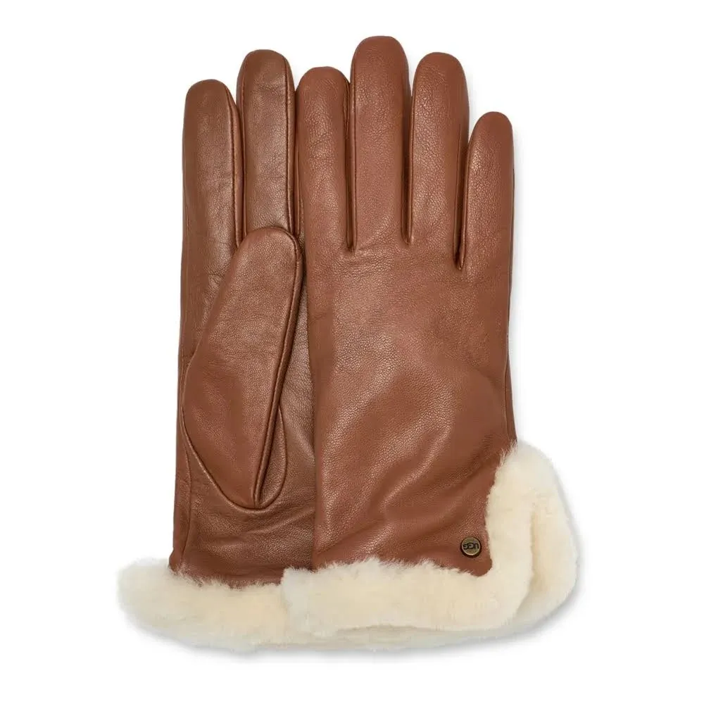 Shop Ugg Classic Leather Tech Gloves In Black