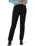 Lee Women's Wrinkle Free Relaxed Fit Straight Leg Pant, Black, 12