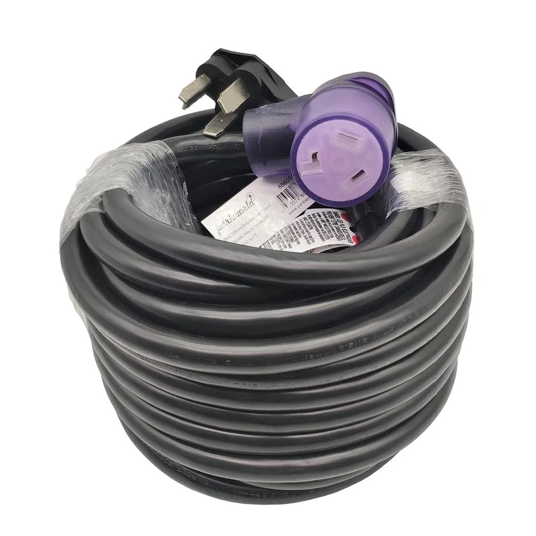 parkworld 25 ft. 10/3 STW 30 Amp 3-prong Dryer Heavy-Duty NEMA 10-30 Extension Cord 886030