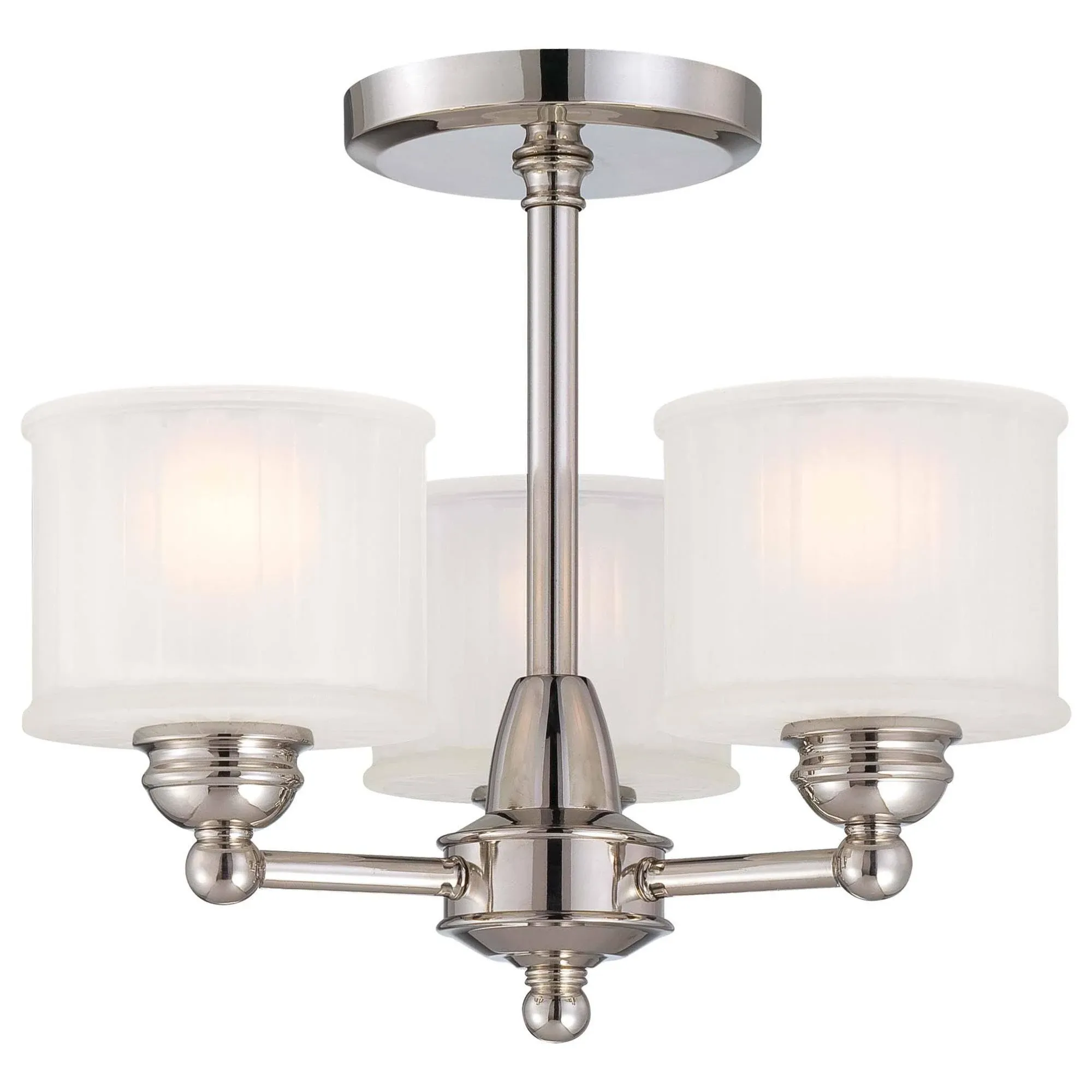 Minka Lavery 1730 Series 3-Light Polished Nickel Semi-Flush Mount