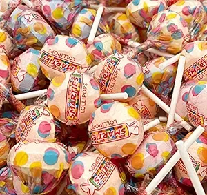 Smarties Lollipops Original Flavor - Bulk Pack 2 Pounds (About 100 Count) - Vegan-Friendly Hard Candy