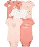 Baby Girl Carter's 5-Pack "Smiles & Sunshine" Short Sleeve Bodysuits