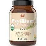 Pure Whole Psyllium Husk Capsules - 580mg 80 Pure Fiber Cleanse