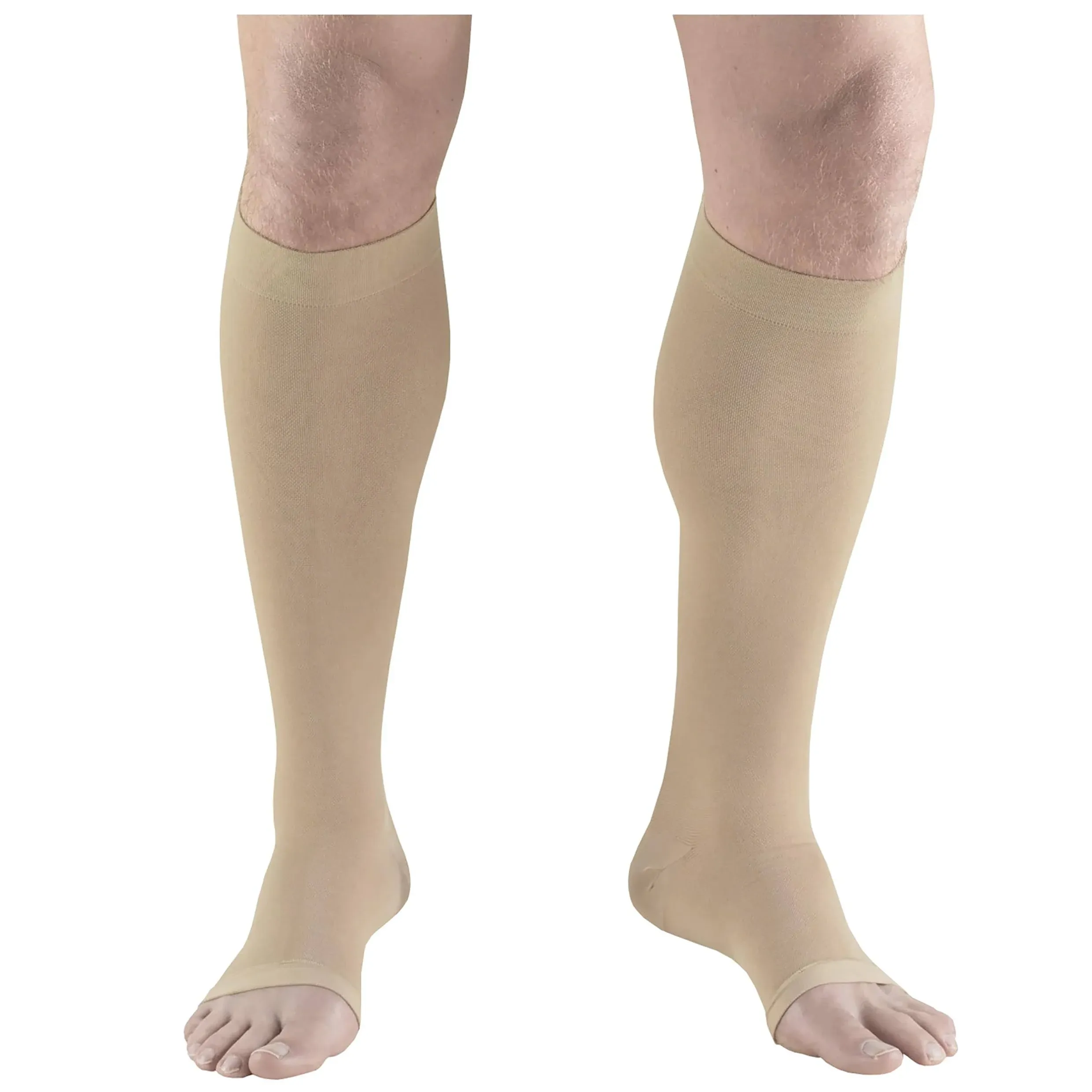 Truform Anti-Embolism Stockings, Knee High, Open Toe: 18 mmHg, Beige, Medium