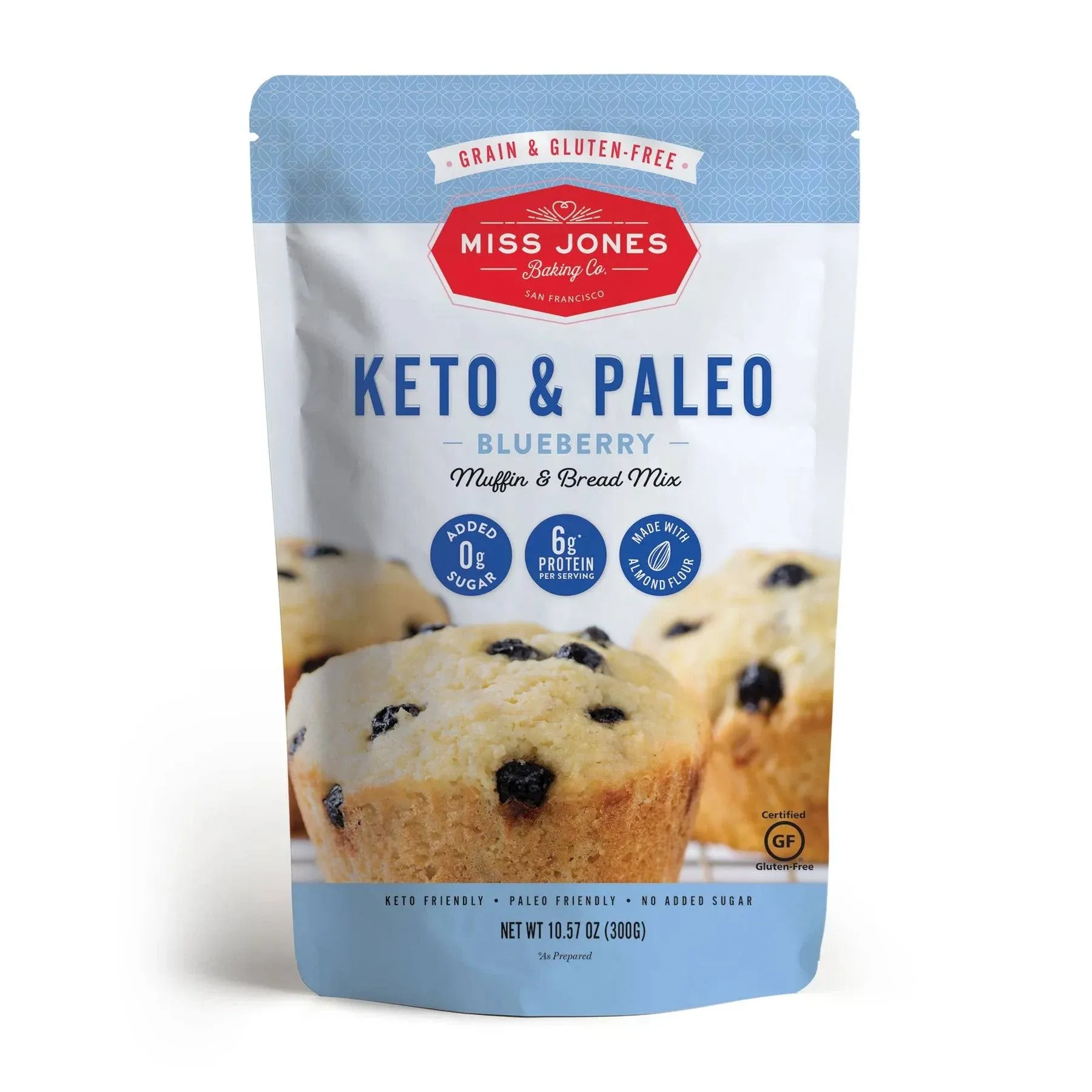 Miss Jones Baking Co, Keto & Paleo Blueberry Muffin & Bread Mix, 10.57 oz (300 g)