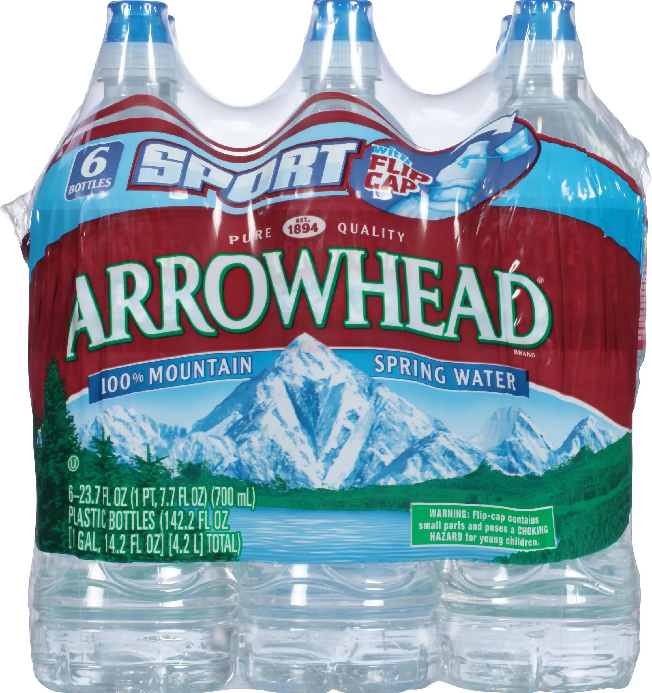 Arrowhead Spring Water, 100% Mountain - 6 pack, 23.7 fl oz bottles