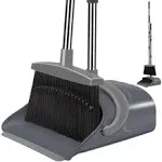 Broom and Dustpan Set for Home, Broom and Dustpan Combo for Office, Long Handle Broom with Upright Standing Dustpan,Indoor&Outdoor Sweeping