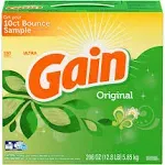 Gain Powder Laundry Detergent, Original Scent, 180 loads, 206oz