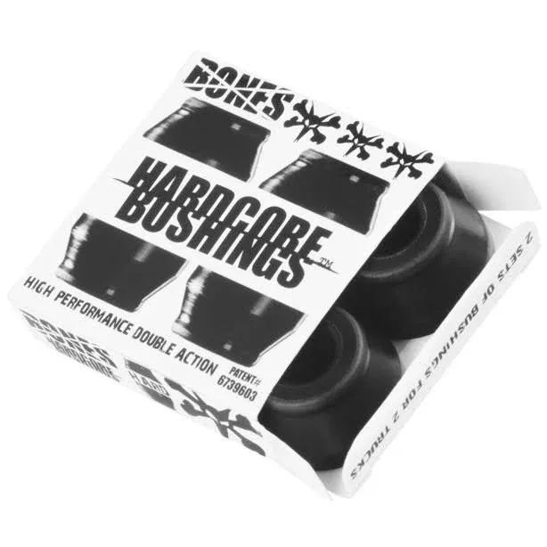 Bones Wheels - Hardcore 4pc Hard Black / Black Bushings - Skateboard Bushings