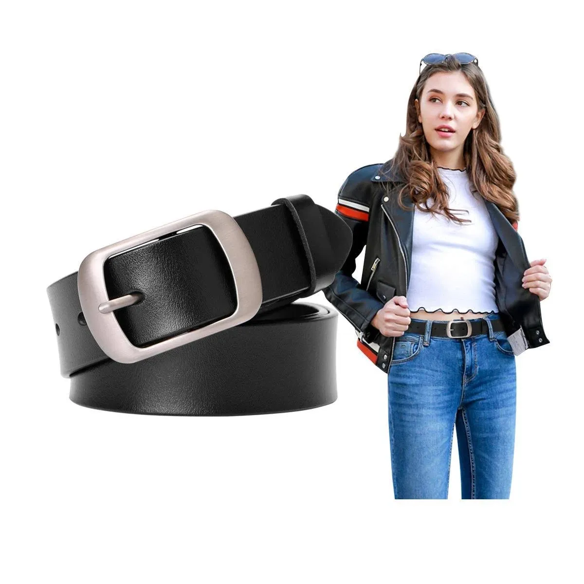 SUOSDEY Women's Soft Leather Waist Belt