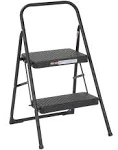 Cosco Two-Step Folding Step Stool, Black