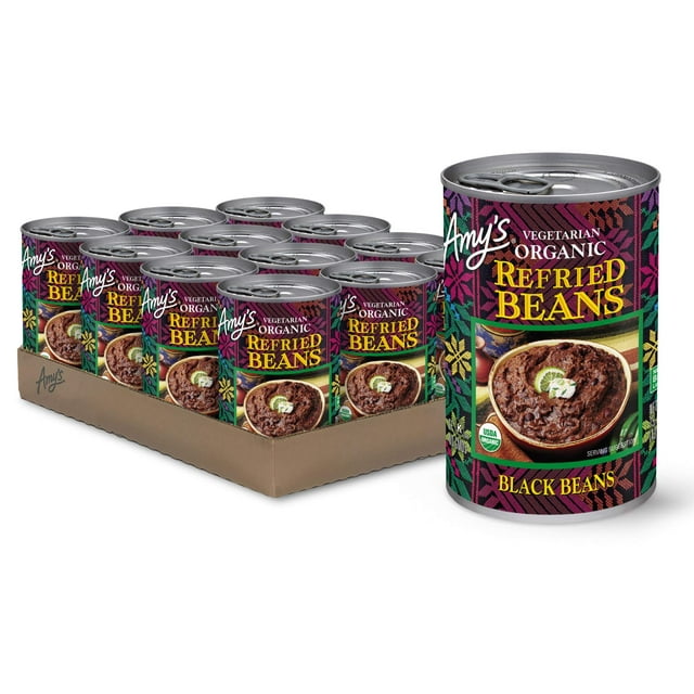 Amy's Refried Black Beans, Light in Sodium, Gluten Free, Organic & Vegetarian ...