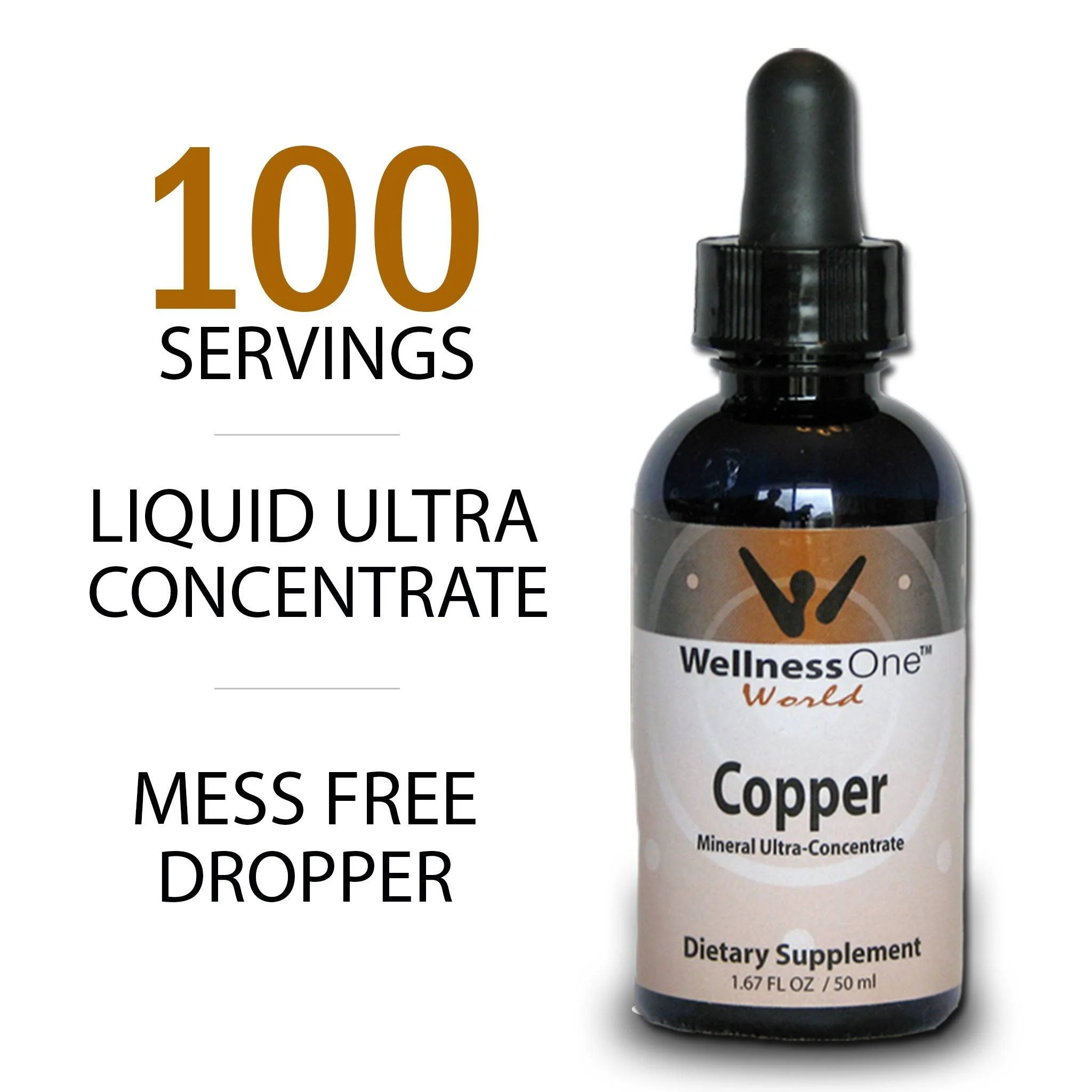 Copper Drops Liquid Ionic Mineral Supplement with Up to 100 Day Supply