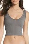 Free People Intimately Fp Solid Rib Brami Crop Top - Grey - Medium/Large