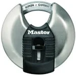 Master Lock Magnum M40XKAD Padlock, Keyed Alike, Shrouded Shackle, 3/8 in Dia Shackle, Stainless Steel Body, Pack of (6) Keys