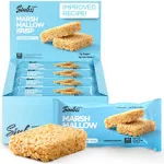 New Improved Recipe - Sinless Snacks Marsh Mallow Krisp - Perfect Keto Snacks - Delicious Gluten Free Low Carb Snacks - Marshmallow Keto Cereal Bars â€“ Soft & Chewy Low Sugar Snack â€“ Less