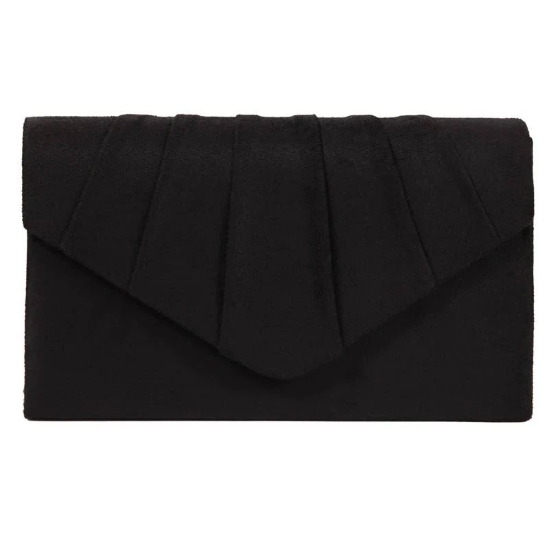 Clutch Purse Evening Bag for Women Evening Wedding Party Velvet Suede Pleated Ha