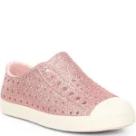 Native Jefferson Shoes Milk Pink Bling/Shell White