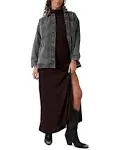 Free People Madison City Twill Jacket - Women's Washed Black, L