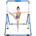 Tepemccu Expandable Gymnastics Bars,Adjustable Height Gymnastic Horizontal Bars,Junior Training Bar Children Folding Training Monkey Bars for Kids