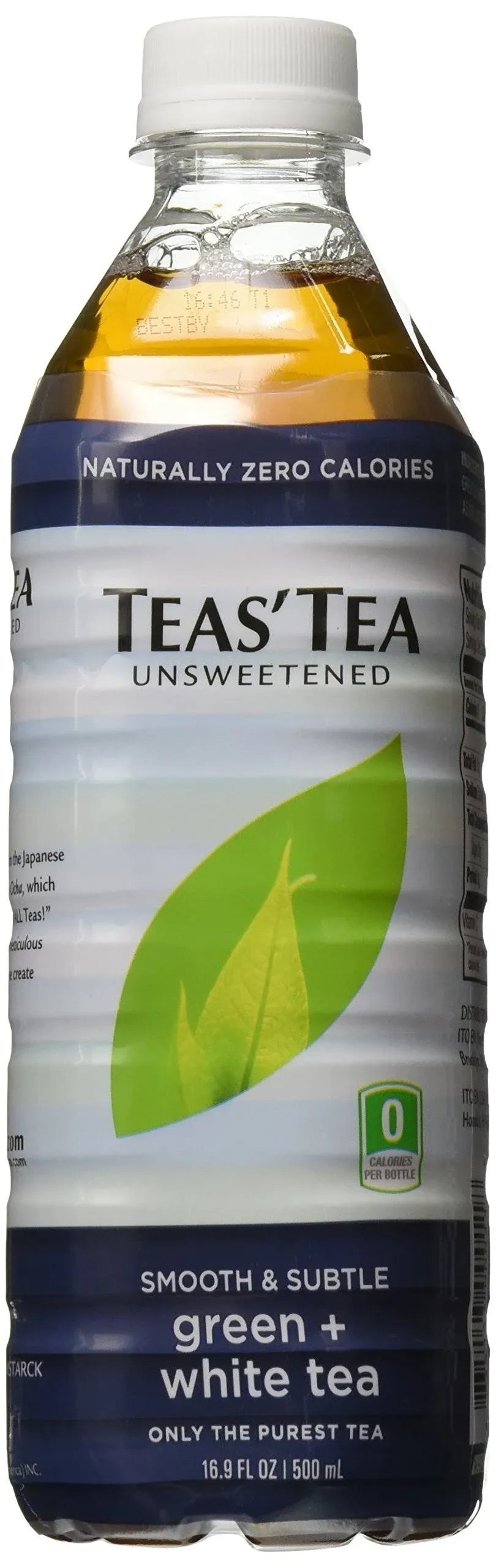 Teas' Tea Unsweetened Green + White, 16.9 Fl Oz (Pack of 12)