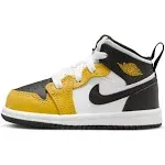 Jordan 1 Mid Toddler Boys' Yellow Ochre/White/Black Shoes, Size: 6