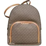 Michael Kors Jaycee Large Logo Signature Brown Backpack