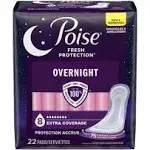 Poise Fresh Protection Extra Coverage Overnight Pads (22 ct)