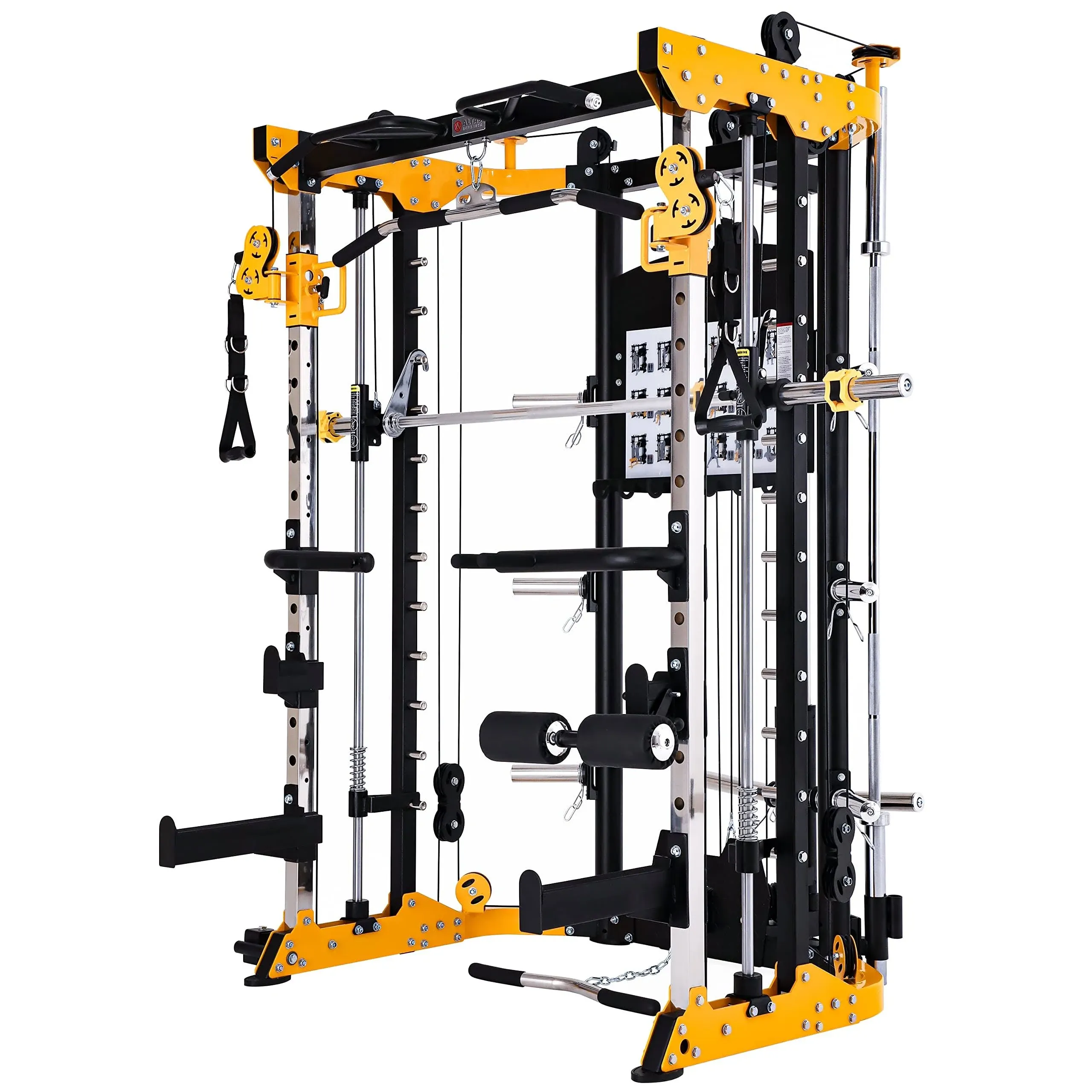 Altas Strength Light Commercial Home Gym Smith Machine with Pulley System and Leg ...