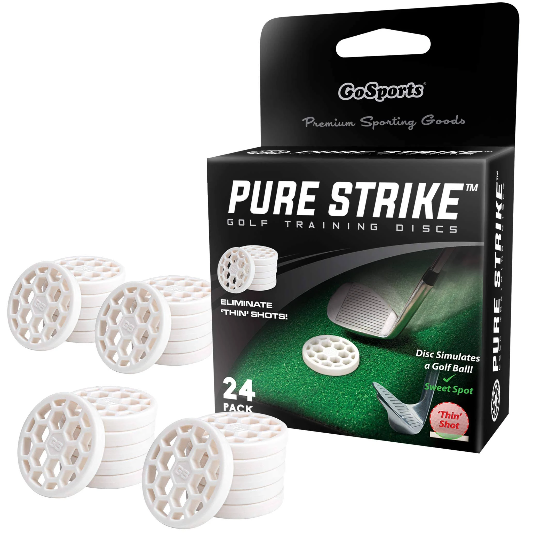 GoSports Golf Pure Strike Golf Training Discs 24 Pack | Eliminate Thi