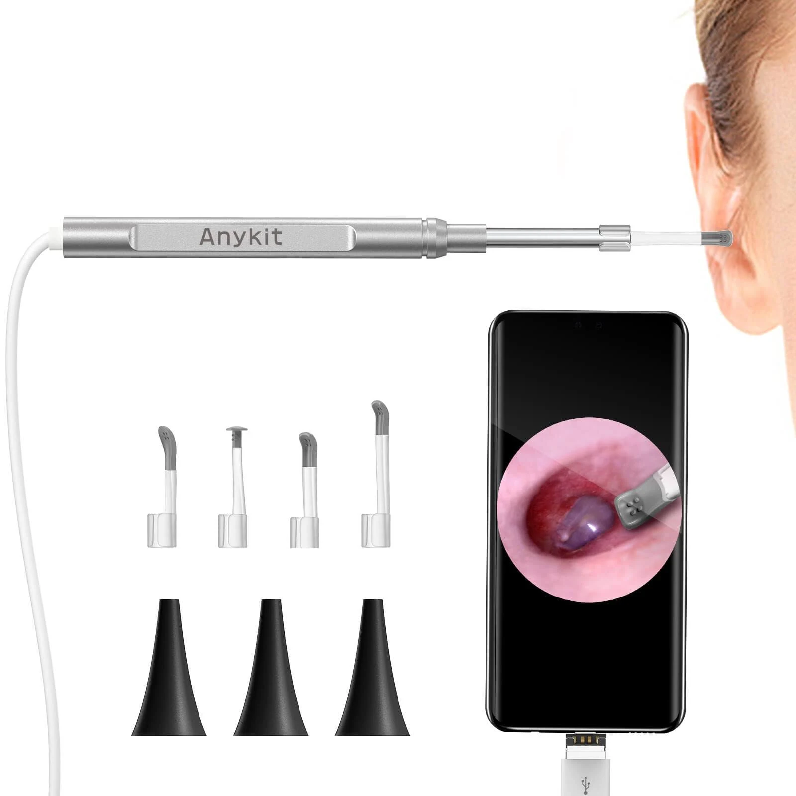 Anykit NTE430-AS USB Otoscope Ear Scope Camera